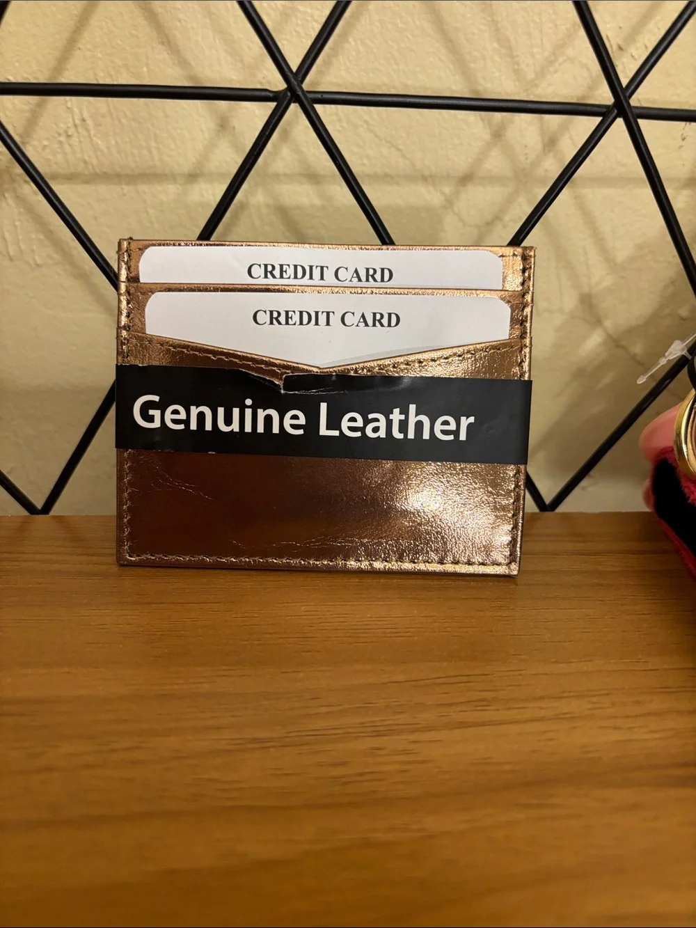 Genuine Leather Gold Card Holder
